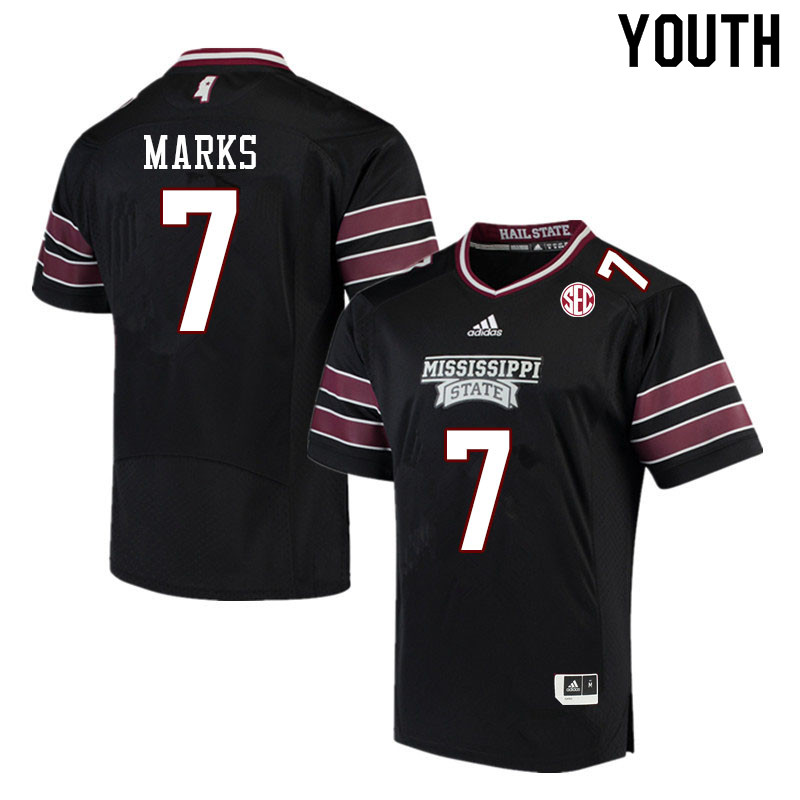 Youth #7 Jo'quavious Marks Mississippi State Bulldogs College Football Jerseys Sale-Black